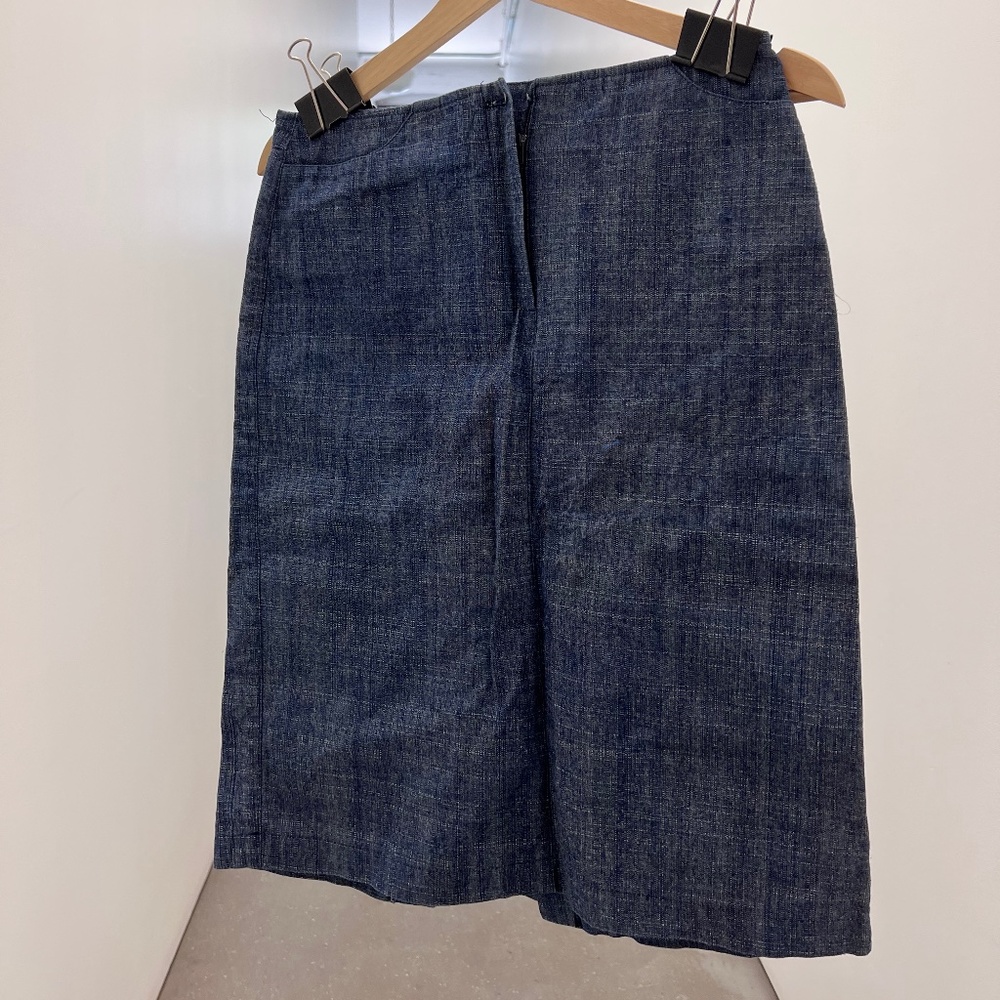 Denim pencil skirt